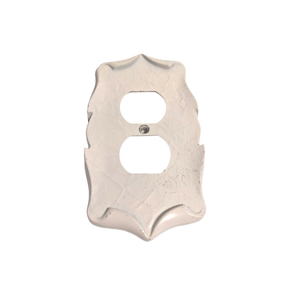 Vintage Amerock Carriage House Outlet Cover Wall Plate Brass Double White